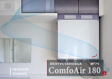 комплект вентиляции для квартиры Zehnder ComfoAir 180 м³/ч